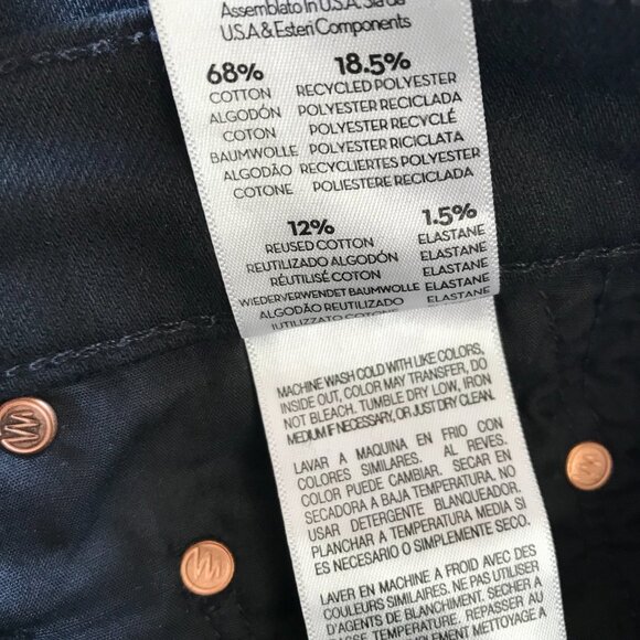 Mother the Tomcat Ankle Jeans Womens 24 Black High Rise Button Fly Straight Leg - Picture 10 of 14